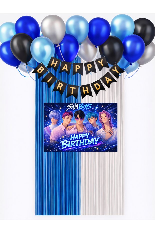 Saja Boys K-Pop Demon Hunters Birthday Curtain Party Supplies Ornaments 50X70 cm