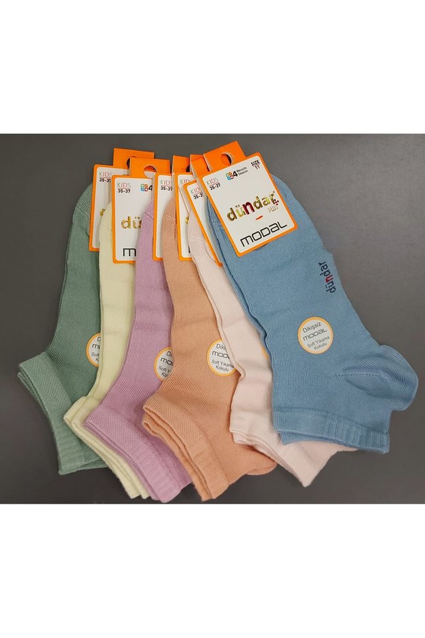 8047 Girls' Pastel Colored m Modal Booties Socks 6 Pieces