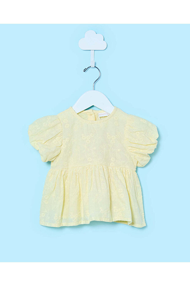 Infant Girls Yellow Embroidered Blouse