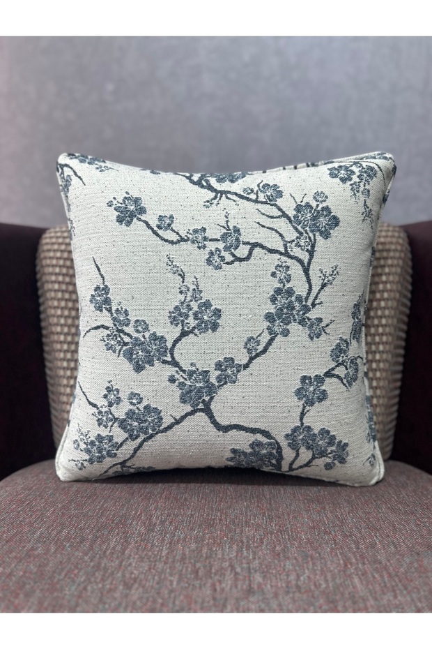 Woven Linen Sakura Series 05 43X43 (Flower Details Are Blue Tones)