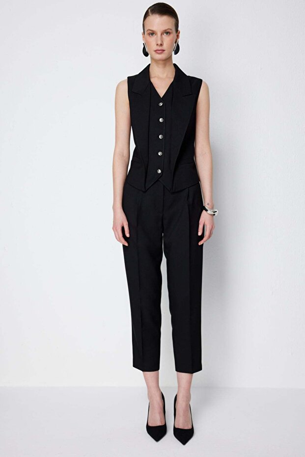 Slim Leg Trousers with Side Pockets