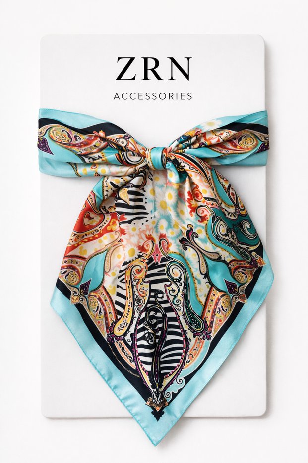 Fular Hair Accessory Turquoise Bag Stunning Product That Can Be Used as Accessory and as a Bandana 50X50