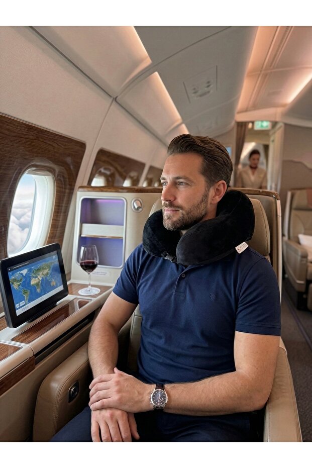 Premium Professional 100% Visco Molded Mold Orthopedic Travel Pillow Ergonomic Black