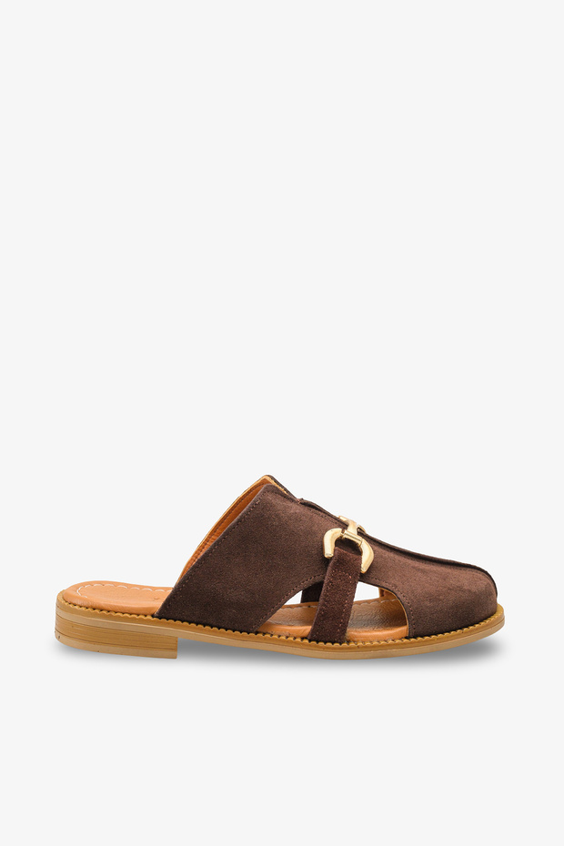 Lavin Women's Genuine Leather Slipper - Brown Suede