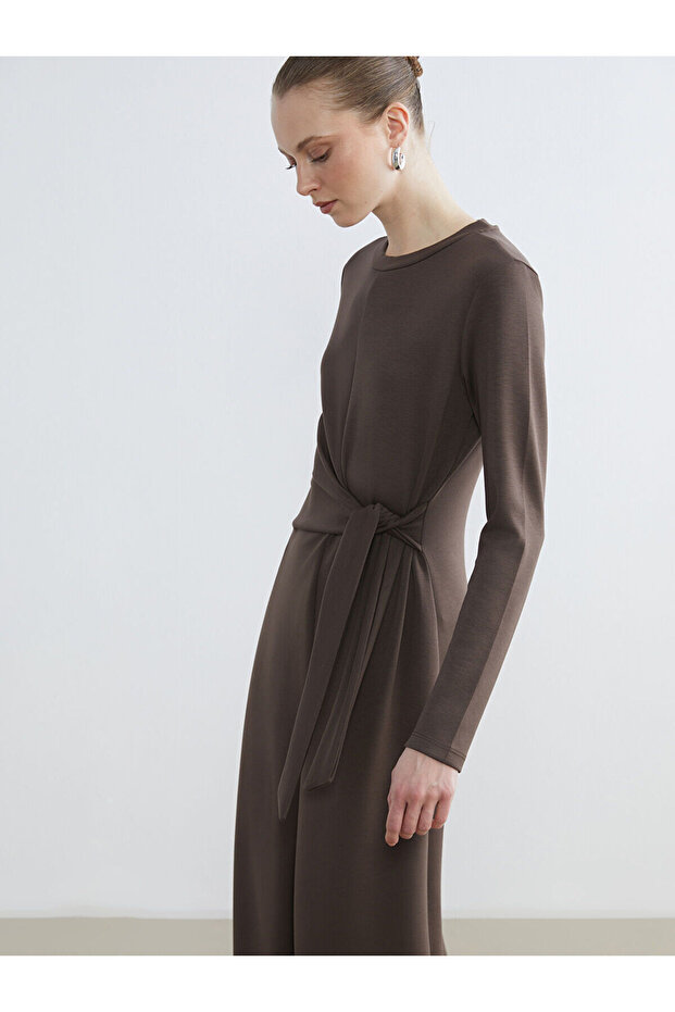 Crew Neck Tie-Waist Dress (S6)