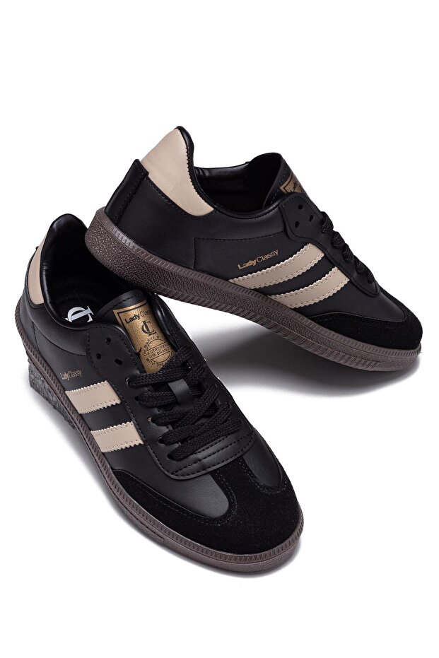 Casual Women's Sneaker Patterned Lightweight High Sole Lace-Up Sports Shoes