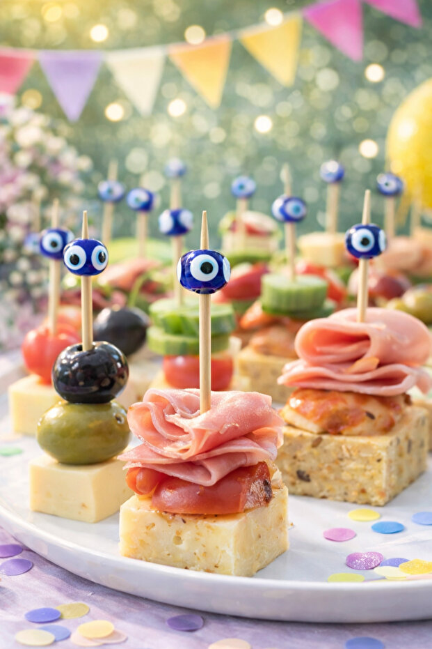 24-Pack of Beaded Nazar Party Toothpicks – Nazar Beaded Snack and Cocktail Toothpicks
