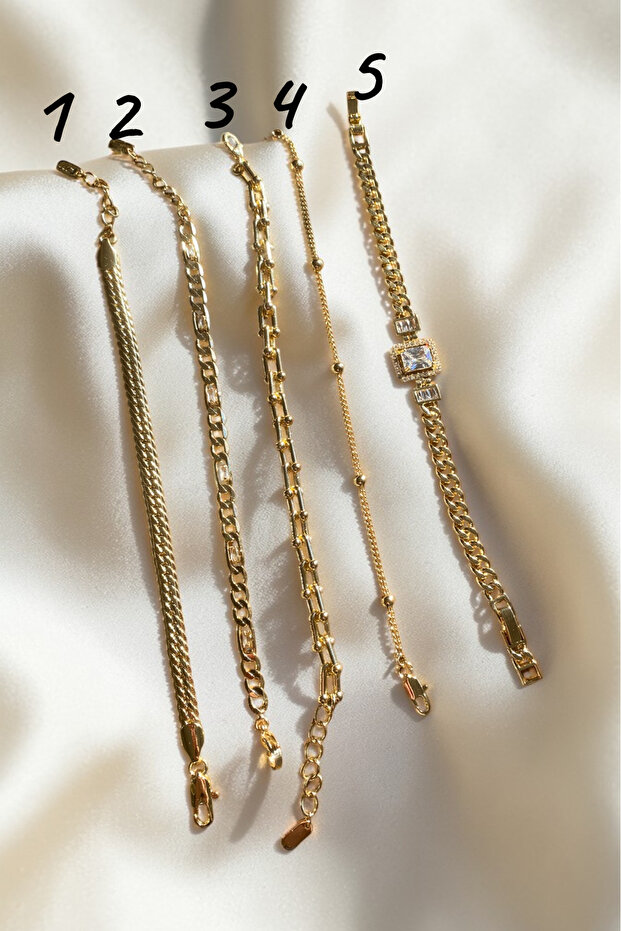 Bracelet Women's Gold Color Stainless Steel Collection with 5 Different Options