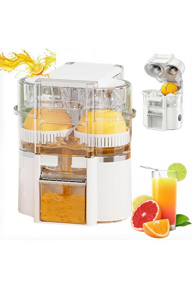 YU WELL 600ML Portable Citrus Juicer Wireless USB Rechargeable Fruit Juicer 100W Motor White
