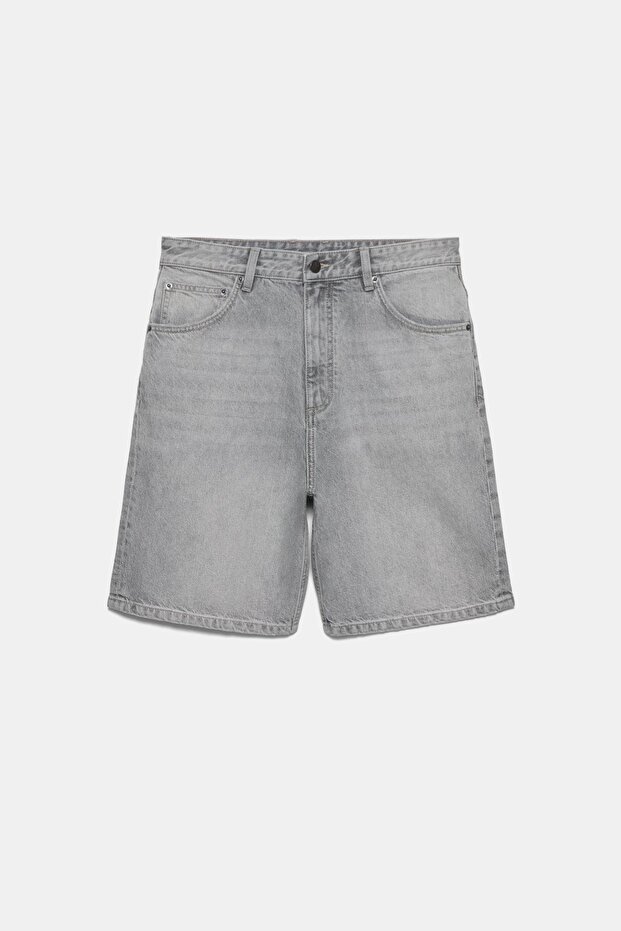 Baggy denim bermuda - 7