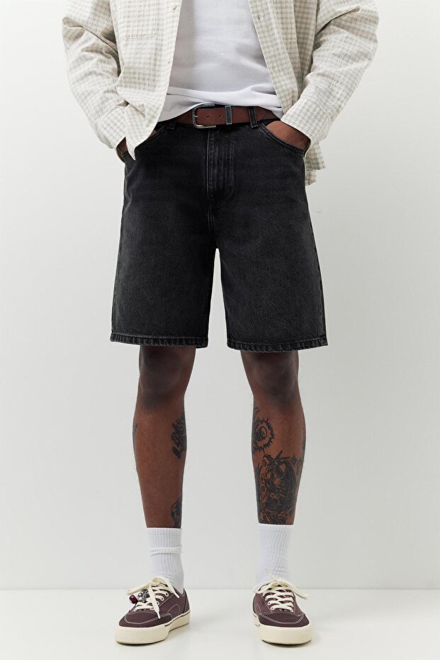 Baggy denim bermuda - 2