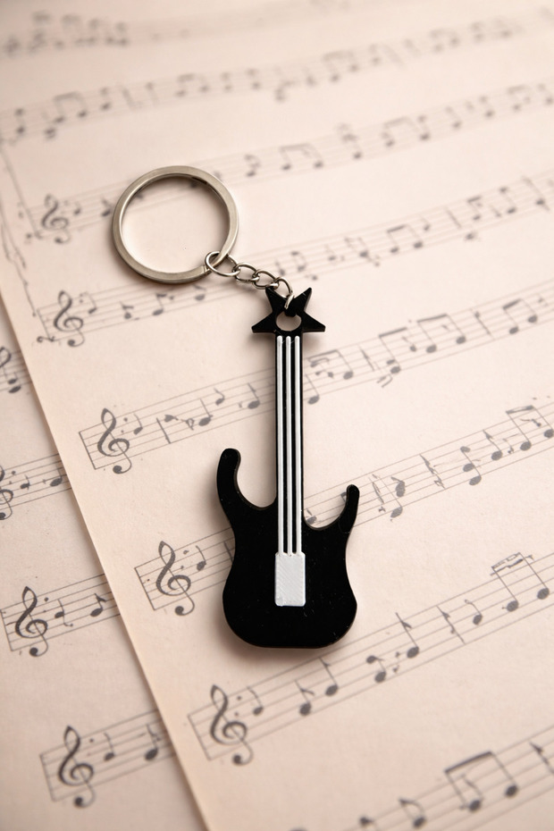 Stylish Guitar Design Special for Music Lovers Keychain