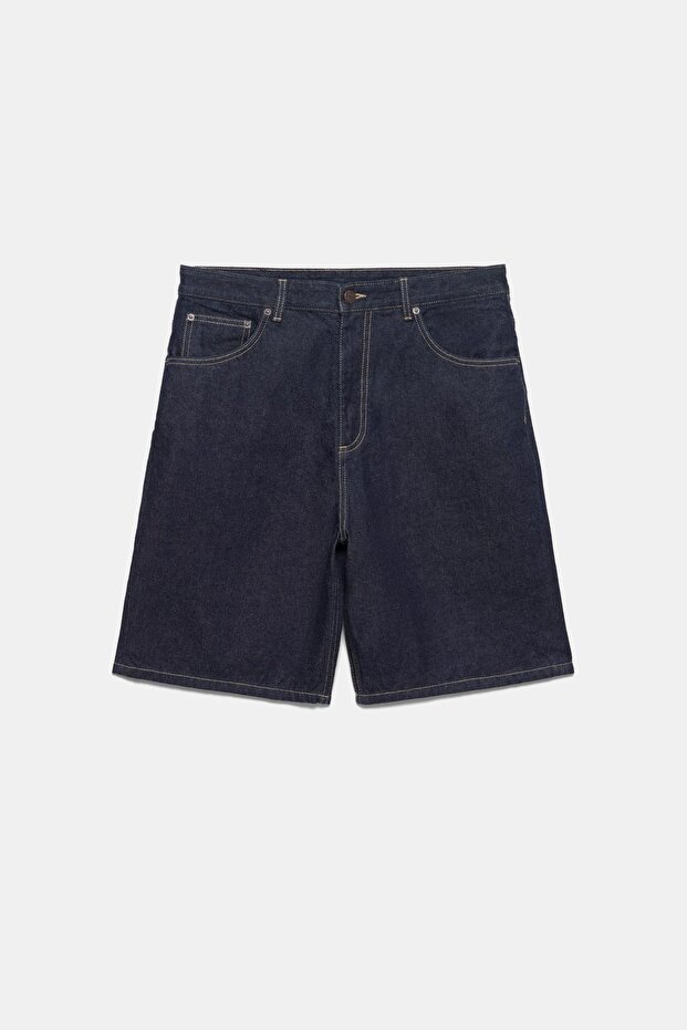 Baggy denim bermuda - 7