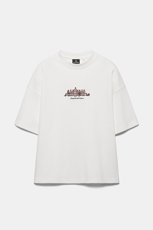 Kısa kollu nakışlı sweatshirt - 6