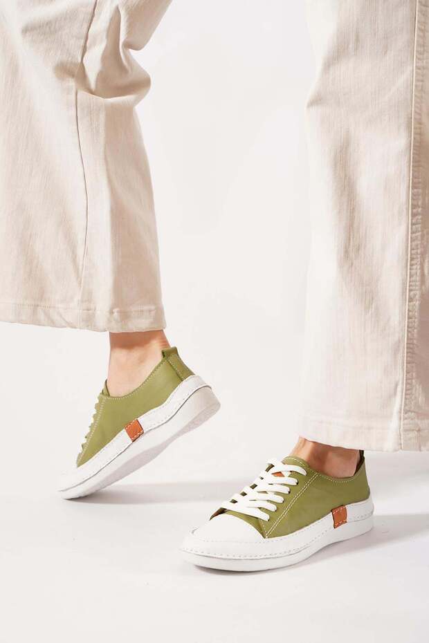 Norve Bound Genuine Leather Women's Shoes Avocado Green