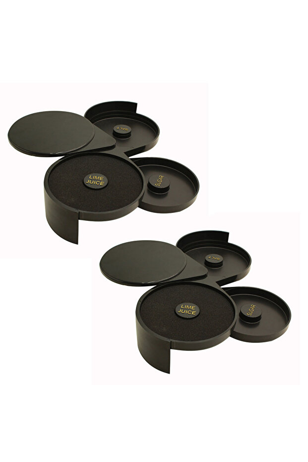 2PCS 3-layer ABS Rotating Cocktail Seasoning Box, Bar Wine Accessories, Mixed Salt and Sugar Box, Ba