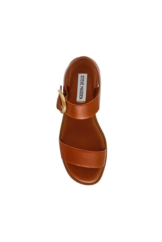 Resorts Solid Bronze Low Heel Sandals - 4