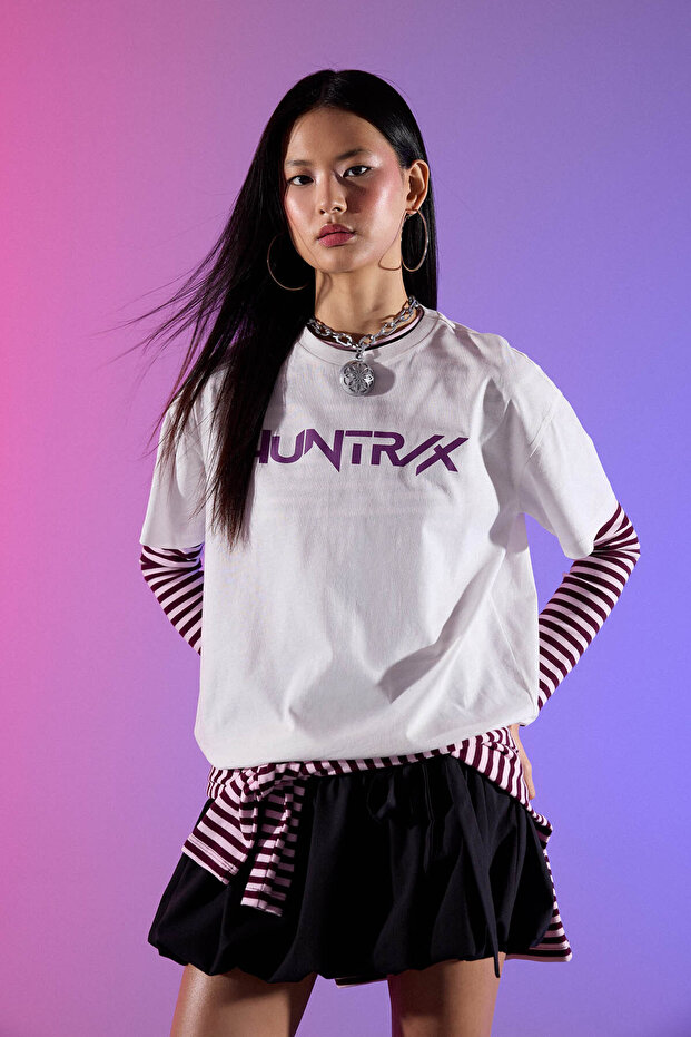 100% Cotton Kpop - Demon Hunters Oversized T-Shirt H0526Ax26Sm