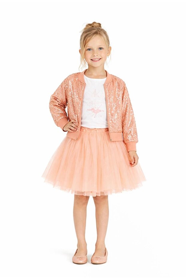 Limi Female Child Yu Soft-Textured S Stretchy -Shirt Sequins Sequin Coat Tu Tulle Single 3 Piece Set