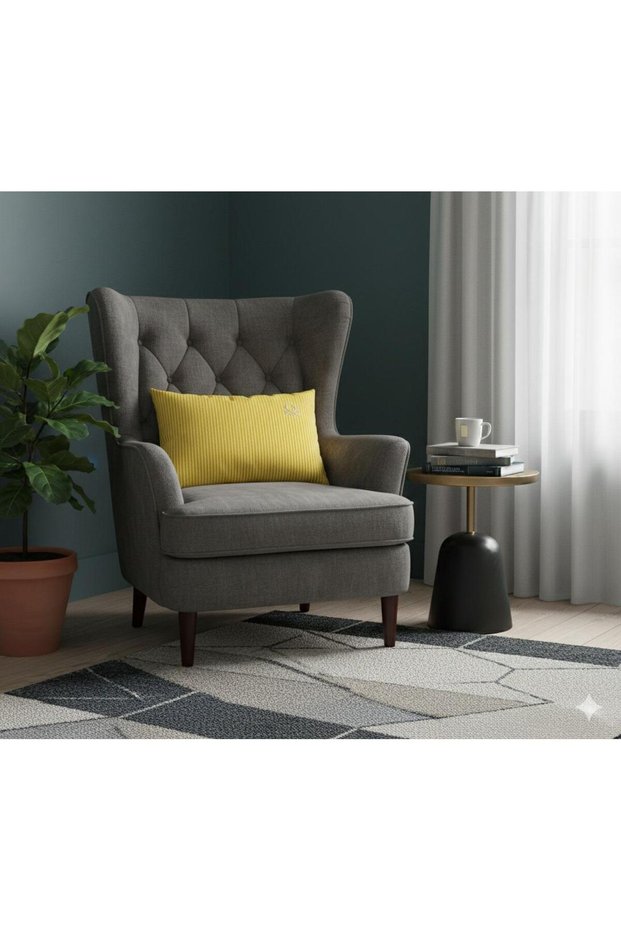 Benetton 100% Cotton 35*50 cm Striped Cushion Full Yellow Striped