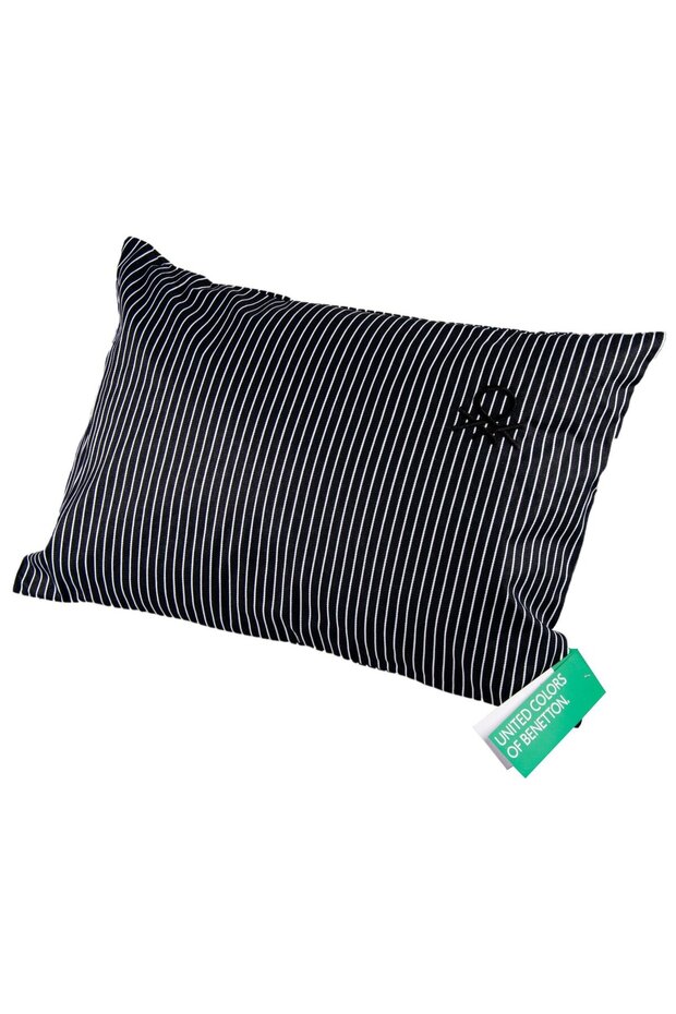 Benetton 100% Cotton 35*50 cm Striped Cushion full black Striped