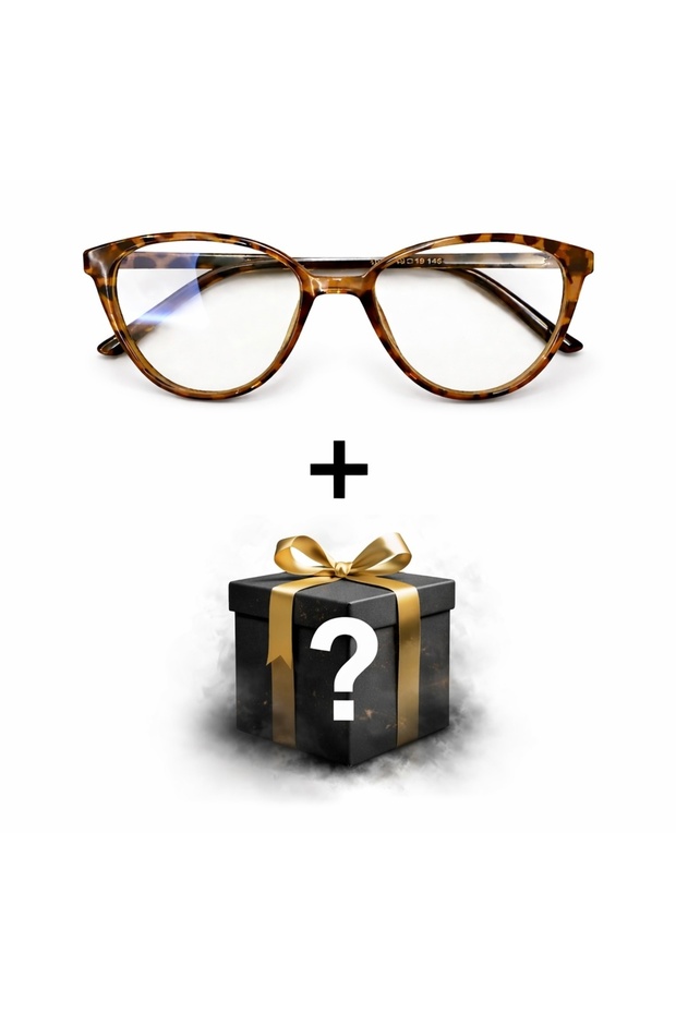 Gift Glasses+Black Cat Eye Bone Transparent Women Men Unisex Blue Light Protection Screen Goggle Eyeglasses