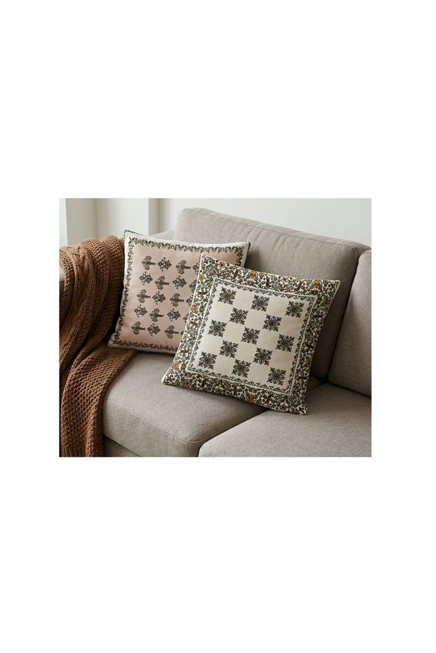 Vintage Gift Set of 2 43X43 cm Cushion Covers for Living Room Decoration as a Gift