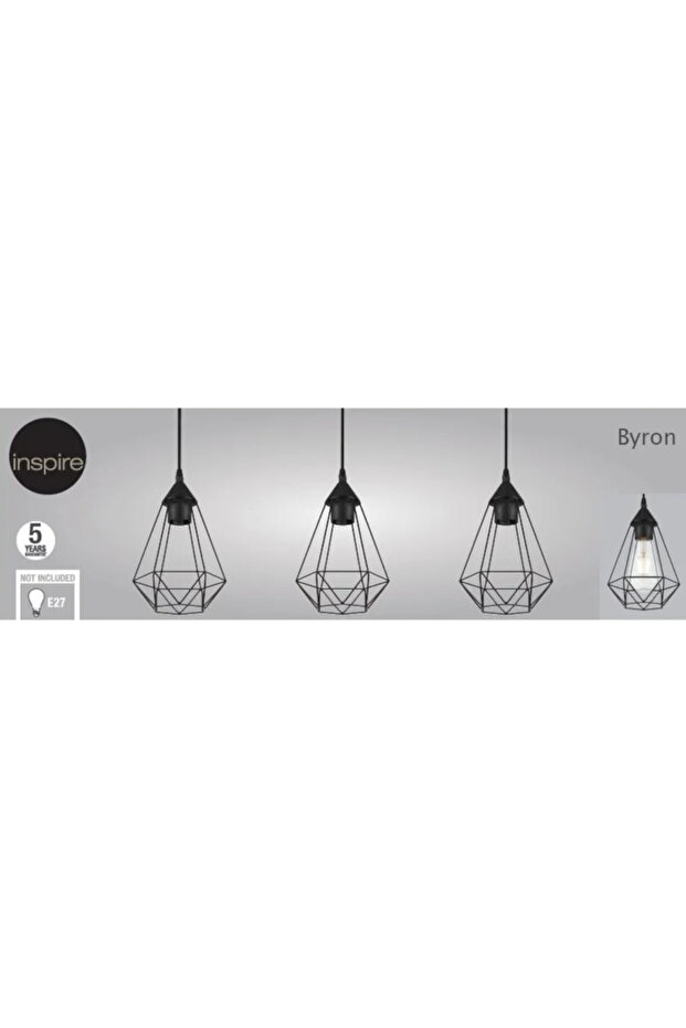 Pendul Byron, 3 x E27, negru - 5
