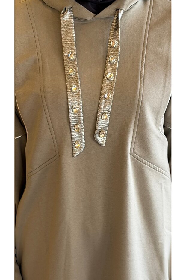 Bağcığı Taşlı Kapüşonlu Takım - 3