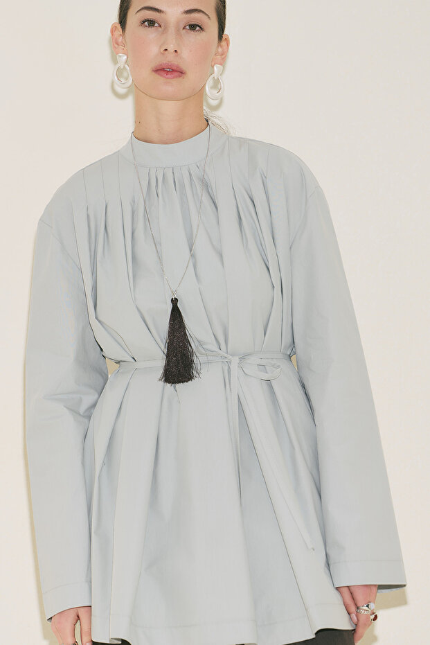 PLİSELİ TUNİK MAVİ - 2