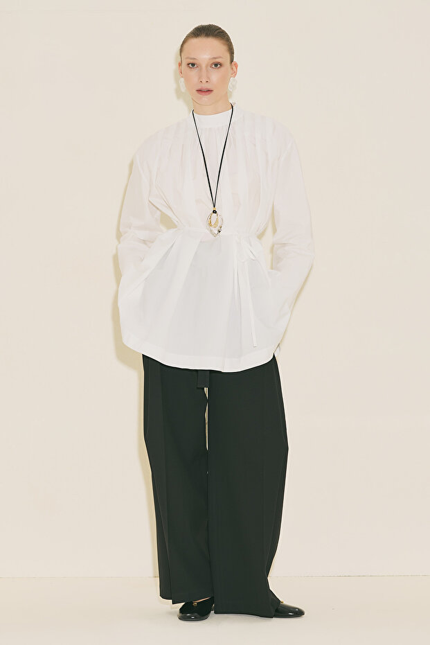 PLİSELİ TUNİK EKRU - 5