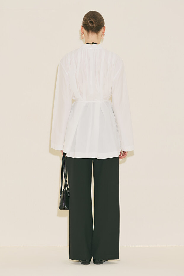 PLİSELİ TUNİK EKRU - 7