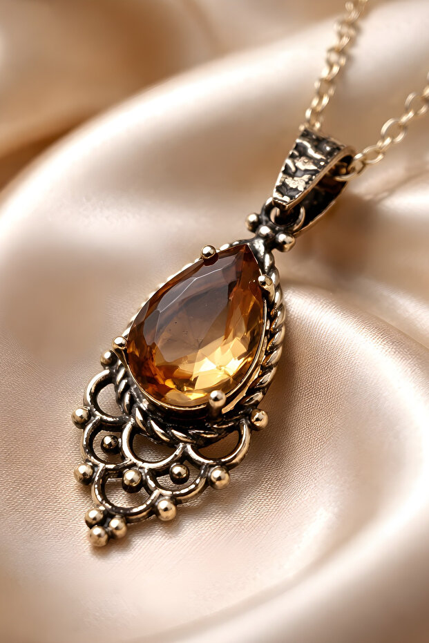 Zultanite Copper Necklace Handcrafted Pure Copper (Quality Plated Chain 40+5 cm) (Special Day Gift)