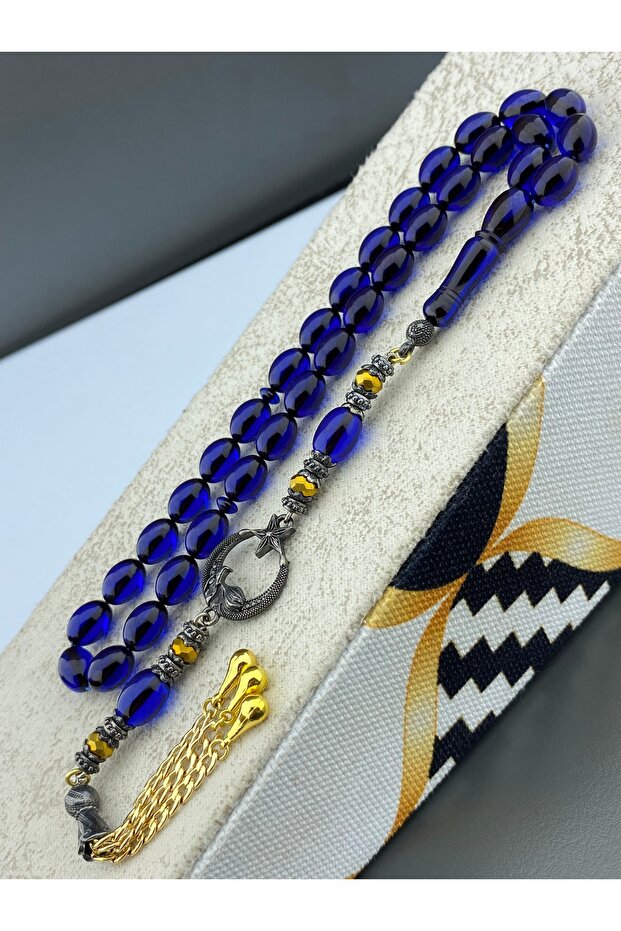 Fire Amber Prayer Beads Special Design Tassel Men's Gift Prayer Beads Beyzi Cut 8X12 mm