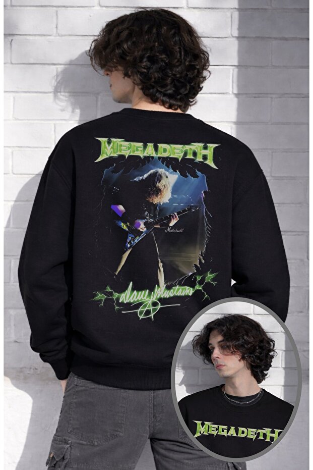 سويت شيرت بدون قلنسوة برقبة دائرية للجنسين من Megadeth مقاس مطبوع