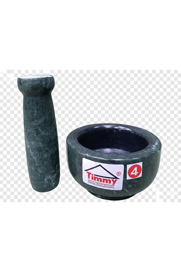 Marble Kundi Green 4X2.5 Inch Heavy Duty Mortar & Pestle Set for Grinding Spices Herbs Masala