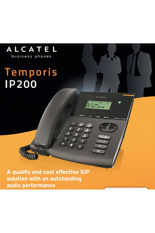 Temporis IP200 Business Phone with Post-screen SIP, PoE and headphone jack.