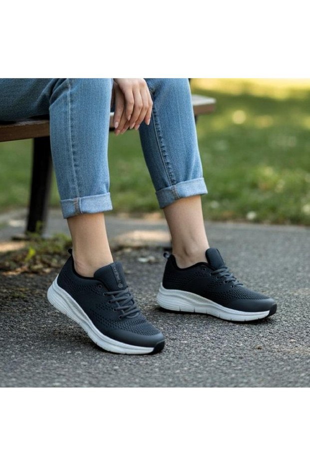 Bestof 231 smoked-white mesh lined sports shoes