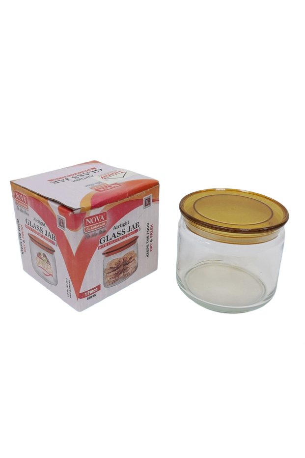 Airtight Glass Storage Jar with Lid Clear Kitchen Container for Snacks Cookies Spices