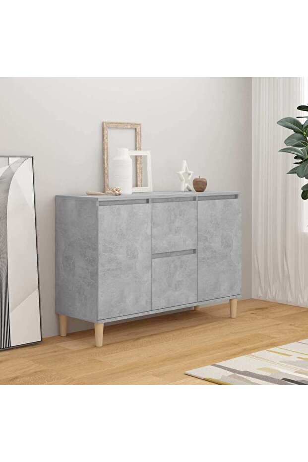 Sideboard Concrete Grey 101x35x70 cm Engineered Wood