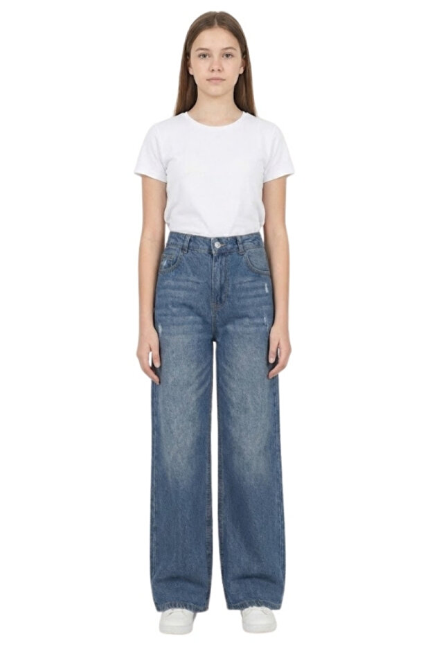 Girl's Denim Trousers Palazzo