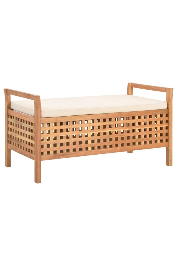 Storage Bench 93x49x49 cm Solid Walnut Wood