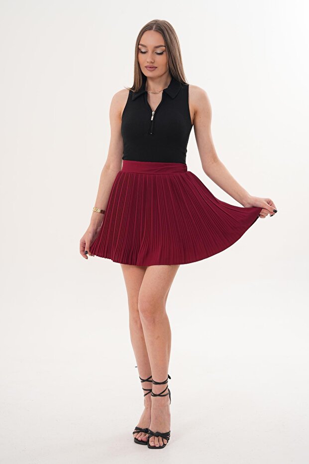 Women's Pleated Short Skirt 260323 -