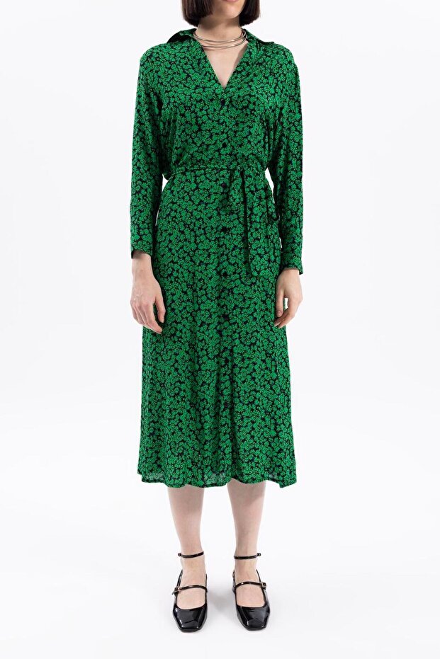 Midi Boy Gömlek Elbise - 2