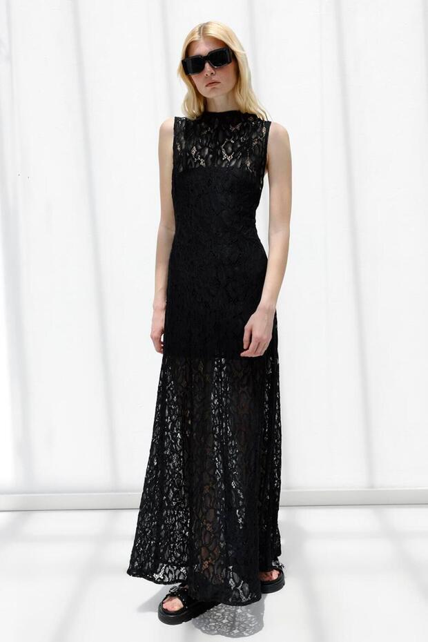Dantel Maksi Elbise - 4