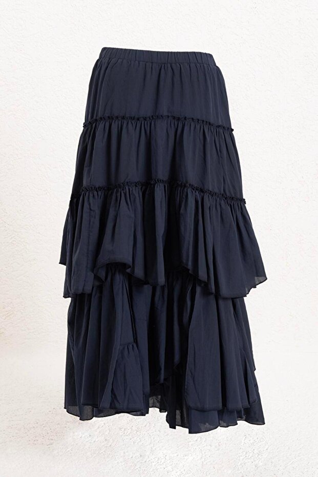 Katlı Maksi Etek - 2