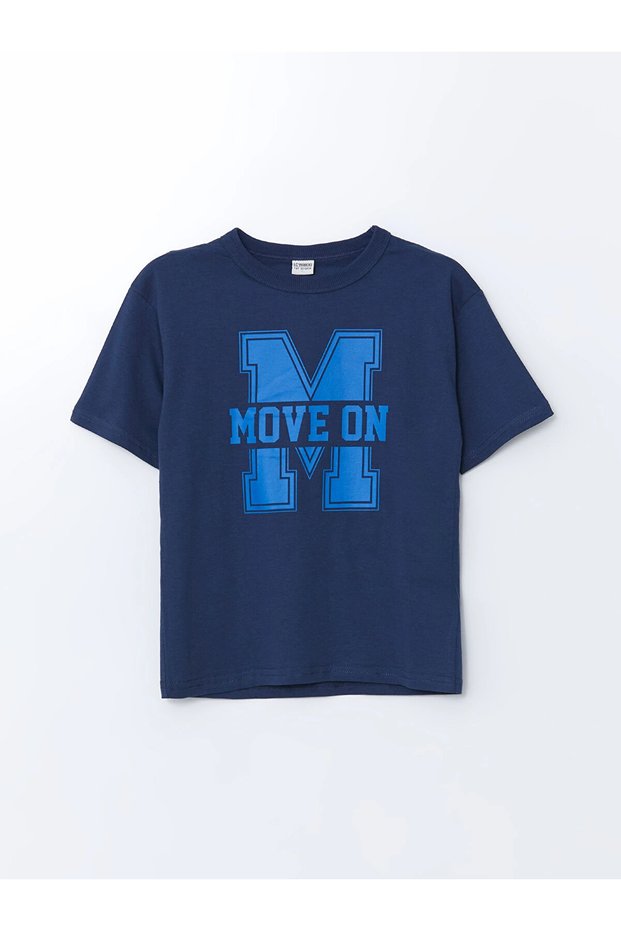 Lcw Kids Indigo Crew Neck Boys T-Shirt