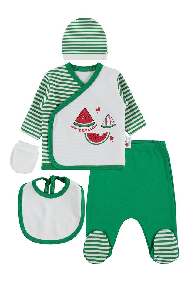 Watermelon Scented 5-Piece 0-3 Month Bodysuit Sets - Ecru