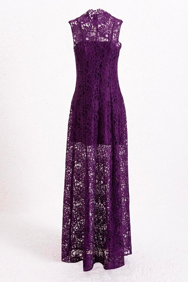 Dantel Maksi Elbise - 1