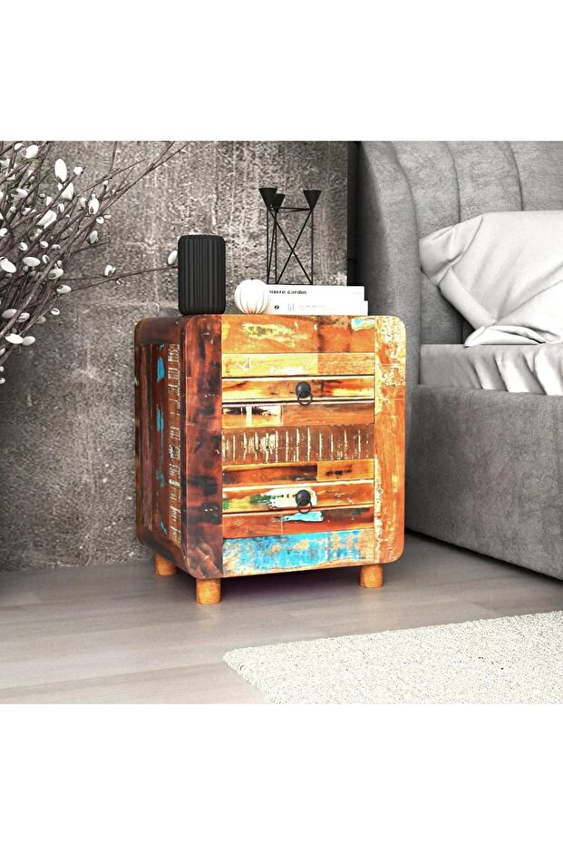 Night Cabinet Solid Reclaimed Wood 43x33x51 cm